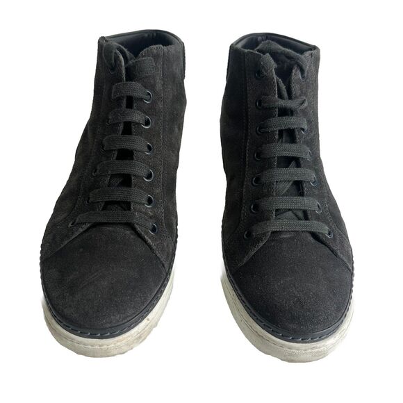 prada high-top linea rossa Gray Suede sneakers shoes 4t2863 UK Size 8 US size 9 - Picture 2 of 9